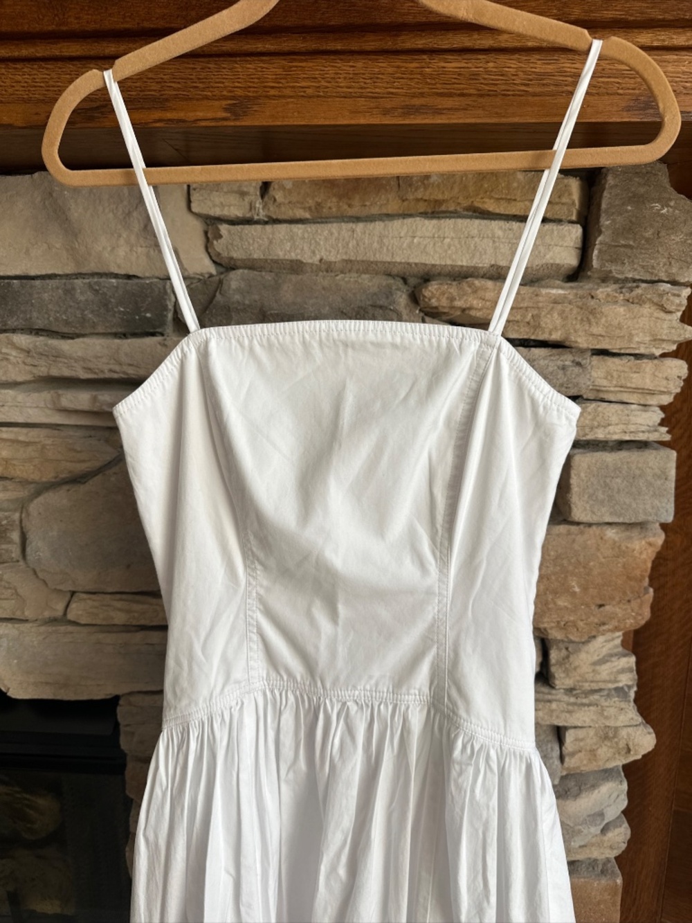 Madewell Poplin Seamed Midi Dress 100% Cotton White Sz 2 Sleeveless $158 - Picture 5 of 12